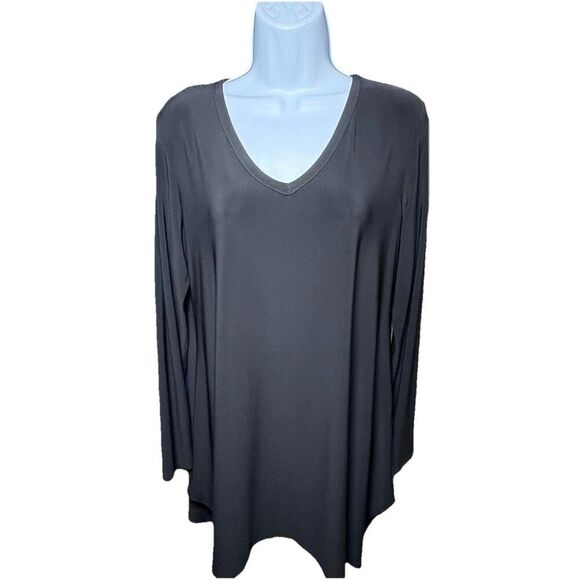 Joseph Riboff V-Neck Tunic Size 12 Black Long Sleeve - Picture 1 of 3